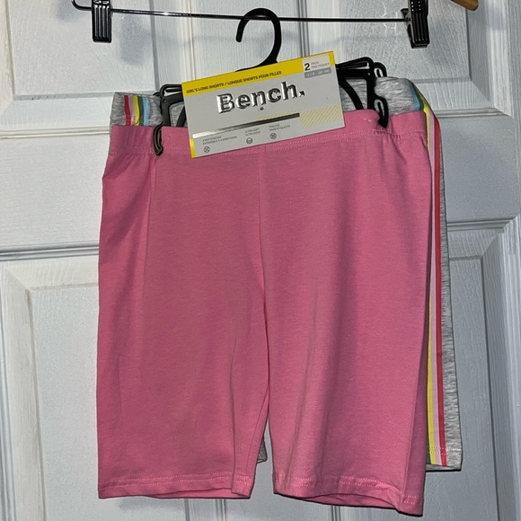 Bench Girl’s Long Shorts 2-Pack Size Large Pink & Grey w/ Rainbow NWT+hanger $23 - Picture 1 of 8
